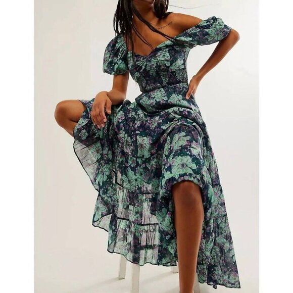Free People Sundrenched Short-Sleeve Maxi Dress size XS A-line silhou… - Picture 4 of 7